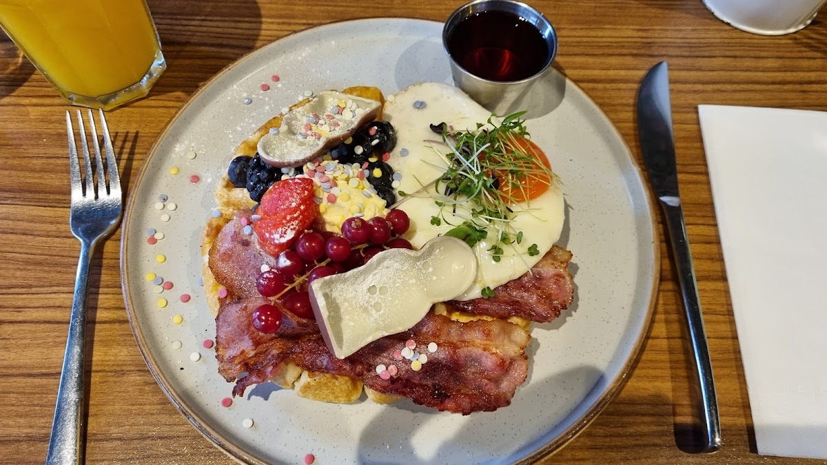 Pancake, Waffle And Crumpets Breakfast